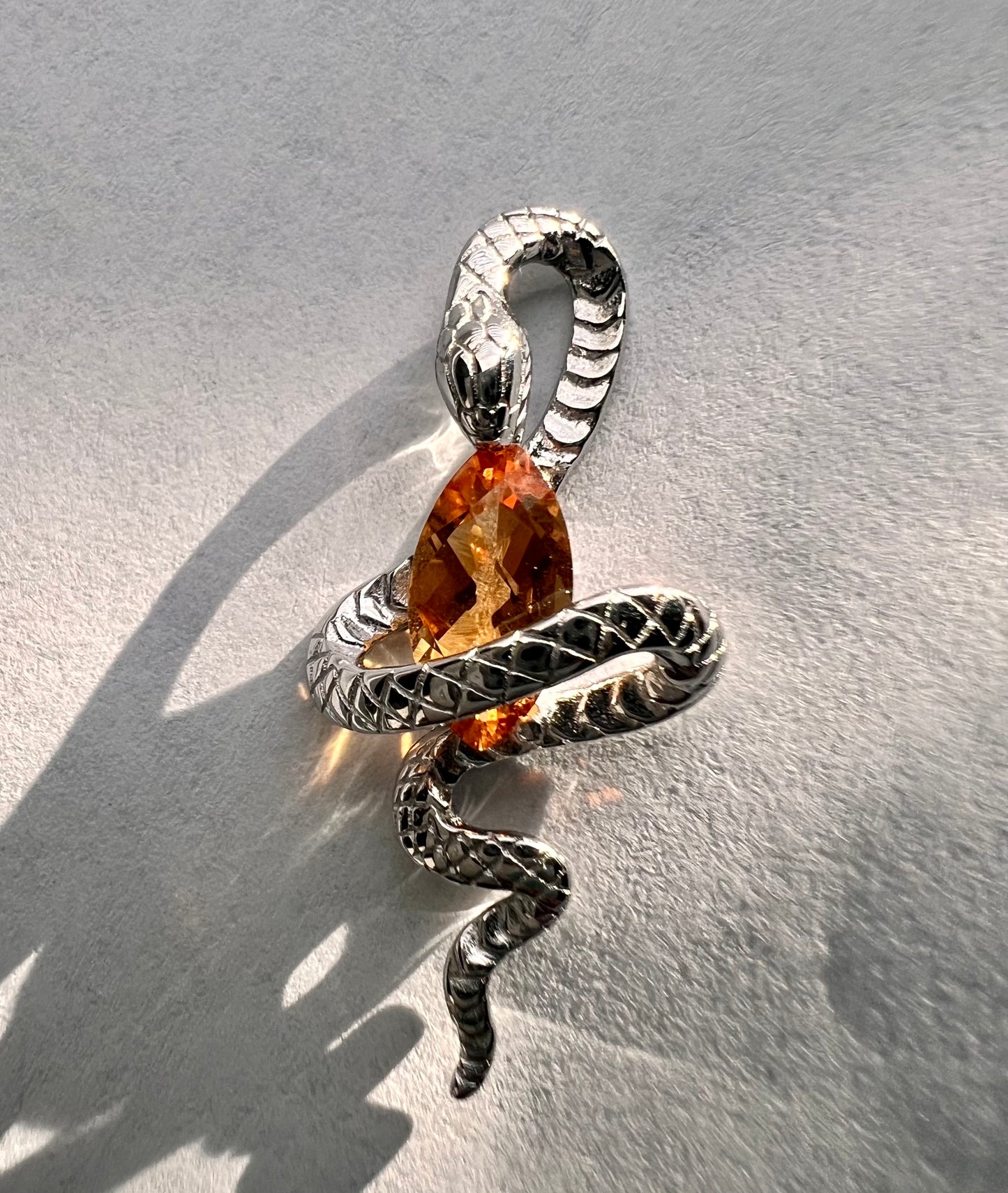 Citrine Snake Pendant