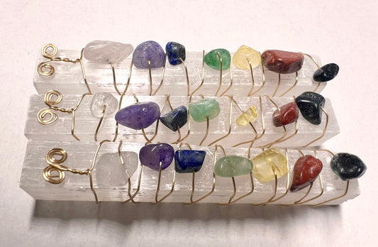 Chakra selenite Wands