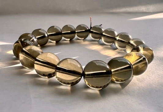Smokey & Citrine beaded bracelet