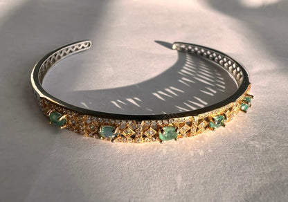 Gold plated Emerald Cuff