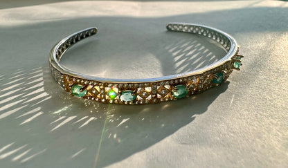 Gold plated Emerald Cuff